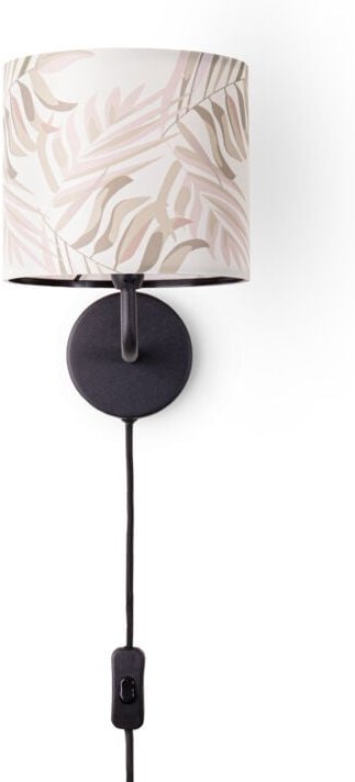 Tischlampe Schreibtischlampe Wandlampe Stoff Nachttisch E14 Blumen Jungle Deko Wandleuchte - Schwarz, Design 2 (Ø18 cm) ...