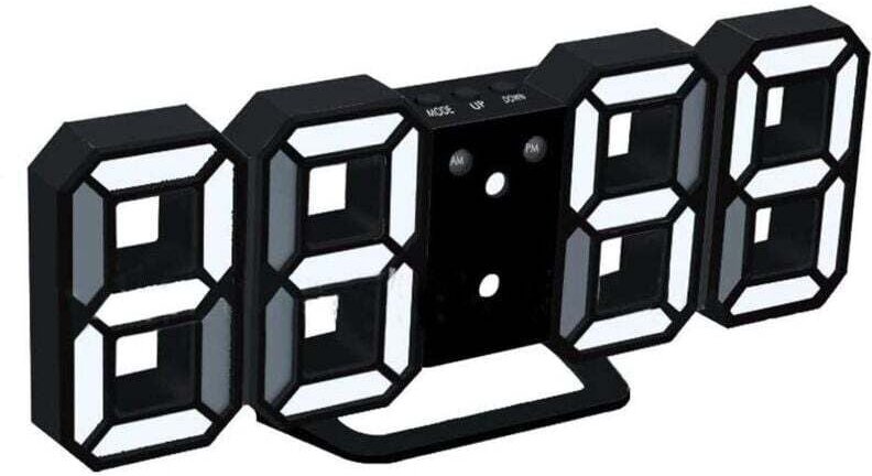 Digitaler 3D-LED-Wecker mit 3 Helligkeitsstufen, dimmbarem Nachtlicht und Schlummerfunktion für Zuhause, Küche und Büro ...