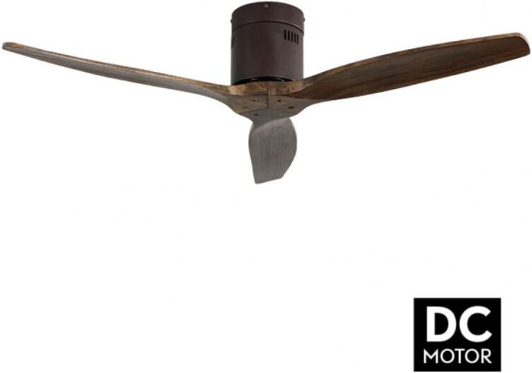 Fabrilamp - todolampara - Ventilator de Deckenmotor dc Modell aguilon Braun, 3 Flügel Eiche, 5 Geschwindigkeiten, Fernbe...