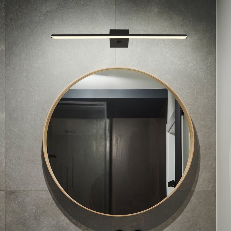 Led Wandlampe Badezimmerlampe Wandleuchte Flurleuchte Wohnzimmerlampe, Kippschalter, Metall Alu schwarz, 20W 590lm 4000K...