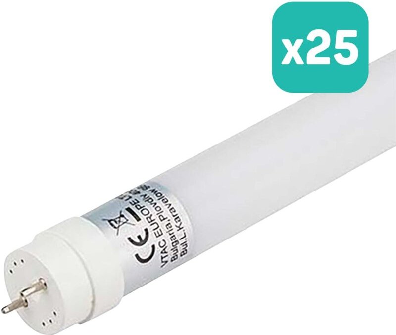 V-TAC LED T8 Röhre - IP20 - Weiß - 18W - 1850 Lumen - 4000K - 120CM - 25er-Pack