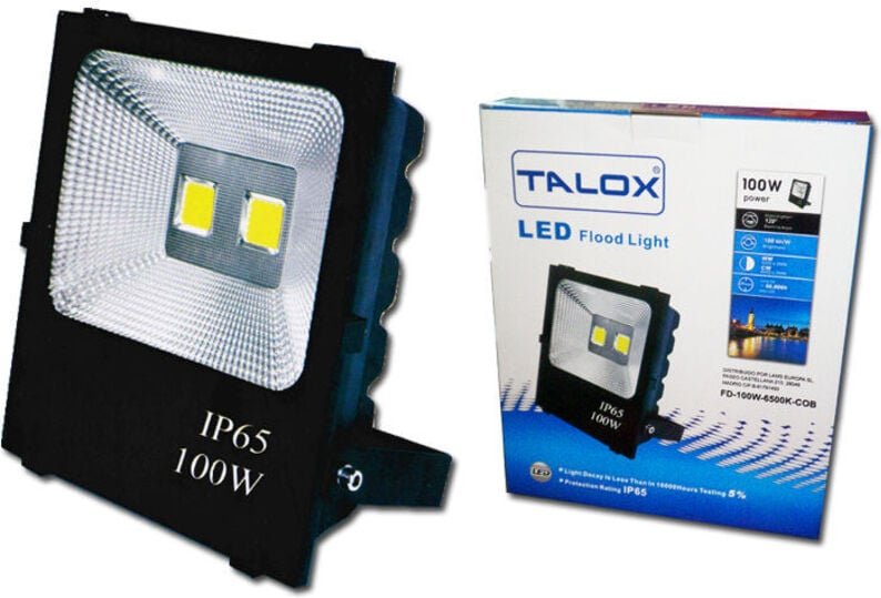 Fplus - talox LED-Strahlerprojektor 100 w 6500 k 120 ° 5000 Lumen IP66 10.000 Stunden