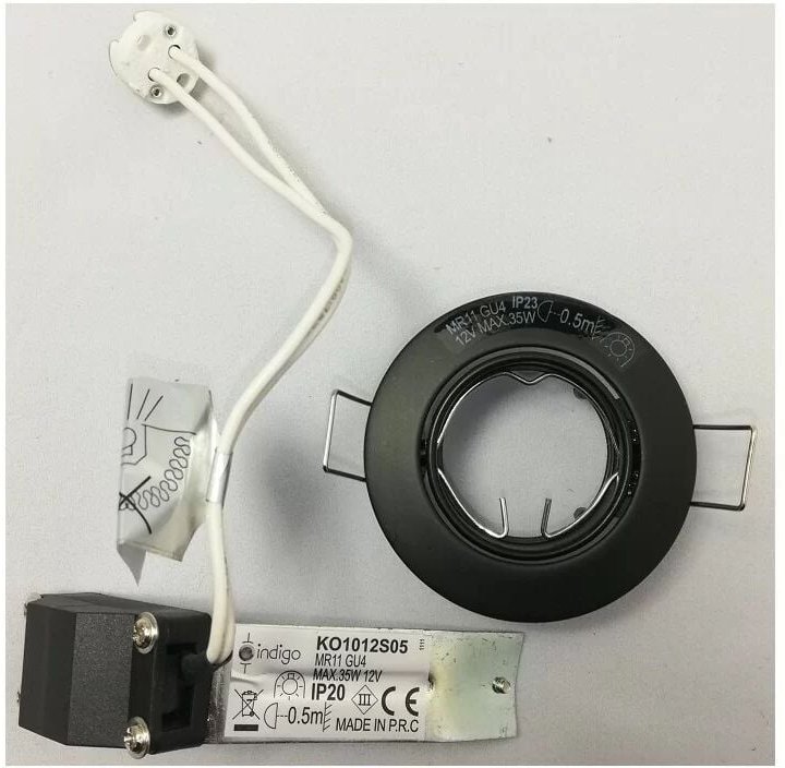 Indigo - KO1012S21 Schwarzer Einbaustrahler Zwart für GU4 35W max MR11