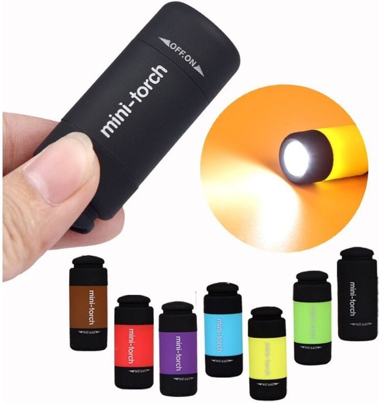 7er-Pack bunte Mini-LED-Taschenlampen, wiederaufladbar über USB mit Drehschalter