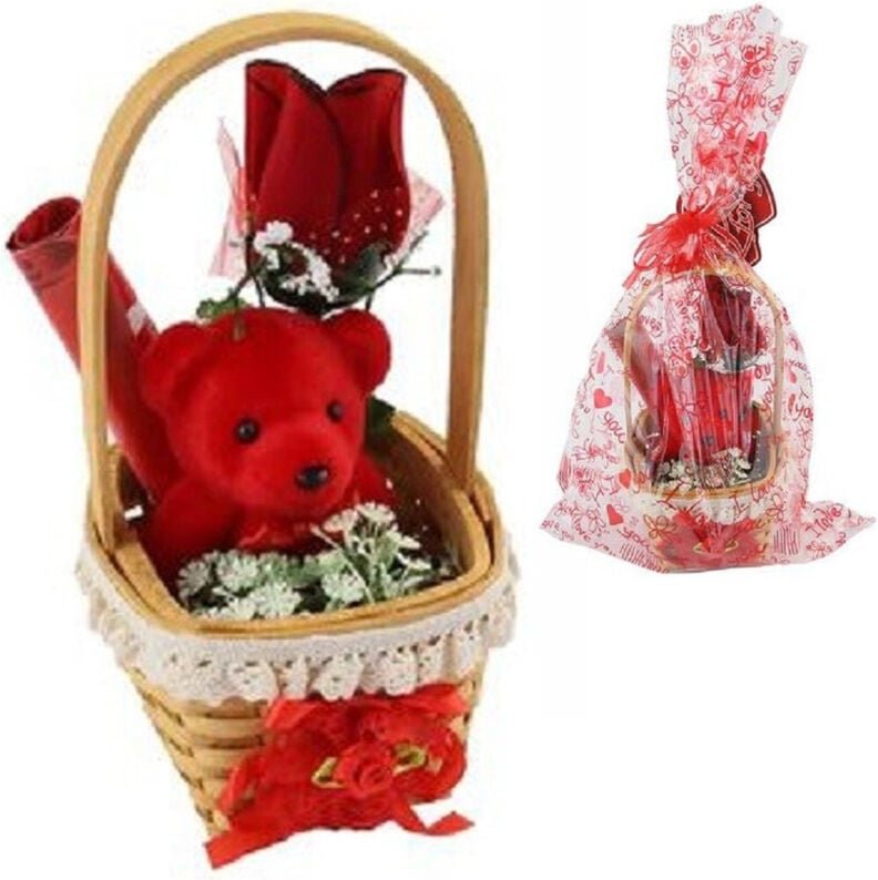 Trade Shop Traesio - Trade Shop - equipment mit pelucle rosso idea valentino fiori confezione 63294 -