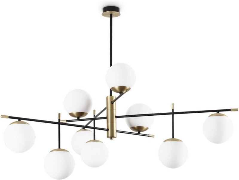 Ideal Lux - gourmet 9 Light Globe Multi Arm Halbbündige Deckenleuchte Schwarz