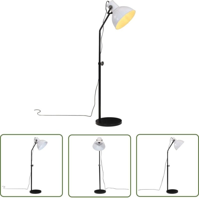 Stehleuchte 25 w Weiß 30x30x90-150 cm E27 - Industrielampen - Stehlampe - Wohnzimmerstil - Büroleuchte - Eisenleuchte - ...