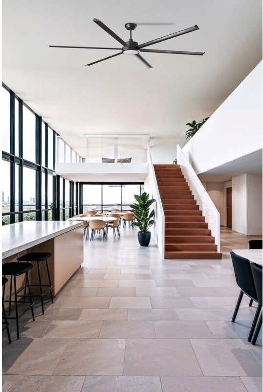 Faro Rotterdam XXL Deckenventilator mit 6 Flügeln, mattschwarz, mit Licht 3000K