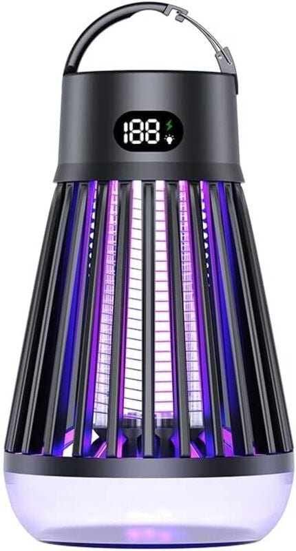Elektrische Mückenvernichterlampe, wiederaufladbare Mückenvernichterlampe für den Außenbereich, IPX5 wasserdicht, 2000 V...