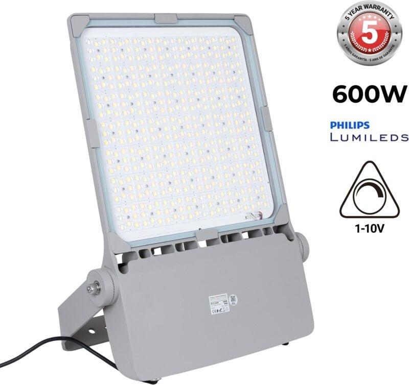 Asymmetrischer LED-Außenstrahler 600W - Dimmbar 1-10V - 160lm/W