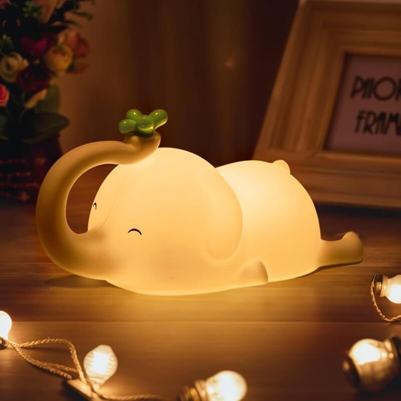 Elefantenbein-Nachtlampe, Babyzimmer-Nachtlicht, niedliches Silikon-LED-Nachtlicht für Kinder, wiederaufladbare Lampe mi...