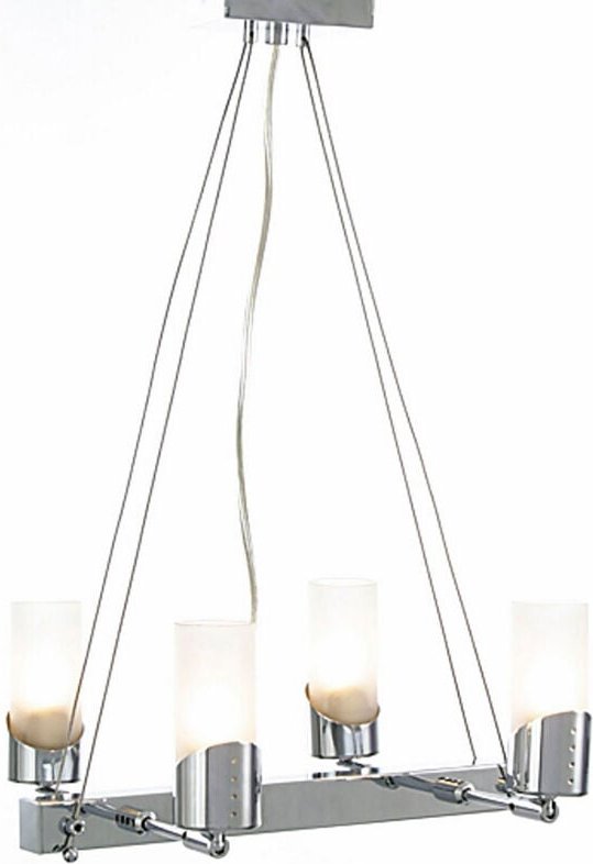 Inspired Kopus Rechteckige Pendelleuchte am Kabel, 4-flammig, G9, poliertes Chrom