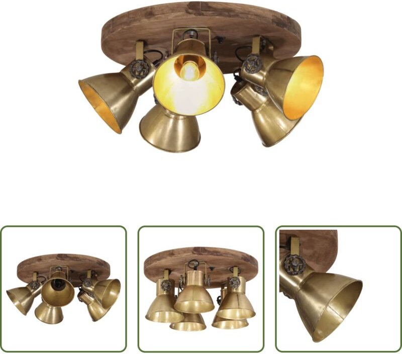 Industriestil - Deckenleuchte 25 W Antik-Messing 50x50x25 cm E27