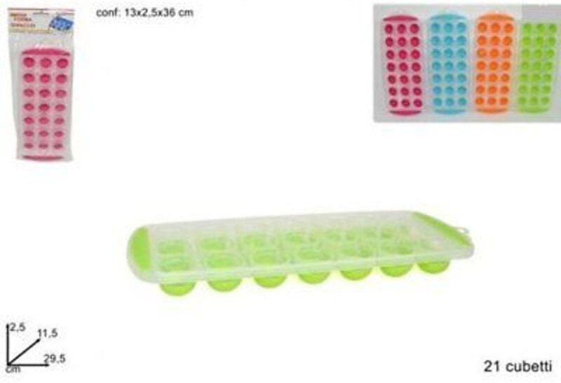 Trade Shop Traesio - Trade Shop - eiswürfelformen 21 farbige silikon-eiswürfel geschenkidee -