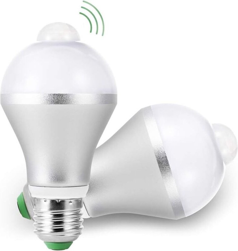 E27 LED-Lampen mit PIR-Bewegungsmelder, 15 W, intelligenter Lichtsensor, 5700 K, automatische Ein-/Ausschaltung, 2er-Pac...