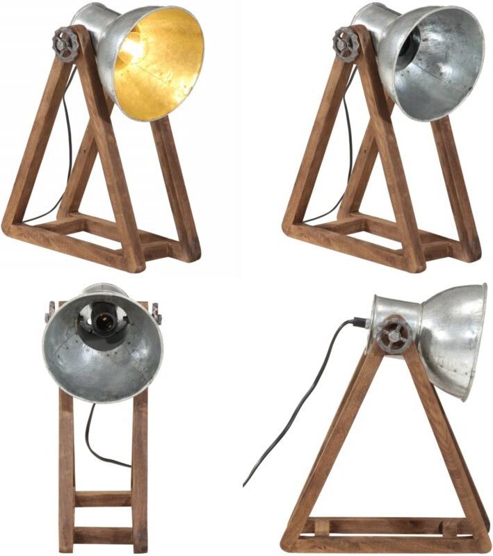 Schreibtischlampe 25 W Vintage-Silbern 30x17x40 cm E27 - Vintage-Lampe - Industrielampen - Schreibtischleuchte - Tischla...
