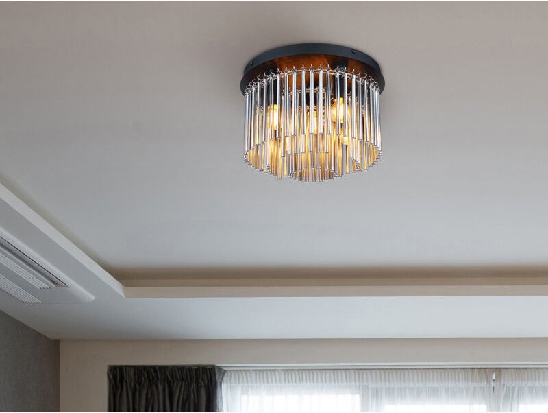 Ausgefallene LED Deckenleuchte mit Rauchglas Stäben, Ø 32cm