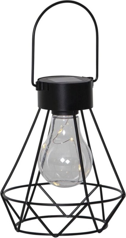 LED Solar-Laterne ,Eddy', 5 Dew Drop LEDs, schwarz, warmweißes Licht, 15,5cm