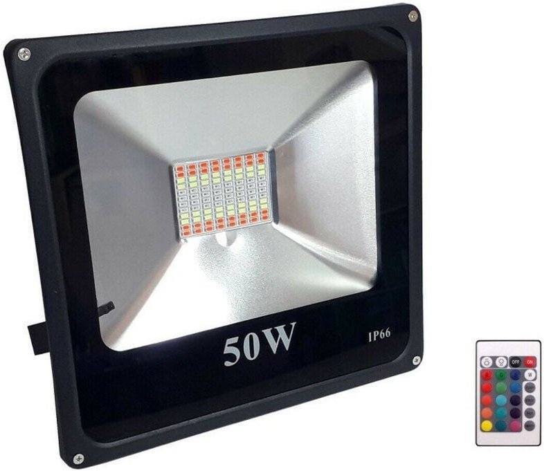 Trade Shop Traesio - Trade Shop - LED-Projektorleuchte, 50 w, rgb, mehrfarbig, für den Außenbereich, IP66, 220 v, Fernbe...