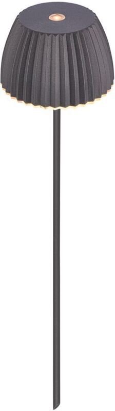 Briloner Gartenleuchte mit Erdspieß Kabellos 80,5cm 1,5W 150lm 2700K Warmweiß IP44 Spritzwasserschutz Anthrazit - Spießl...