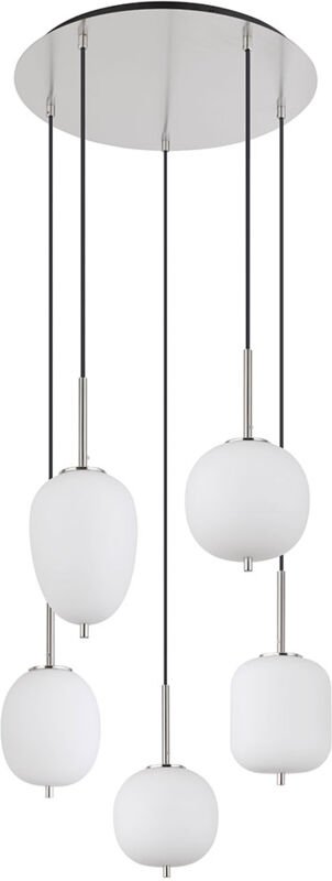 Pendelleuchte Esszimmerlampe Deckenleuchte Hängelampe Metall Glas d 57,5 cm