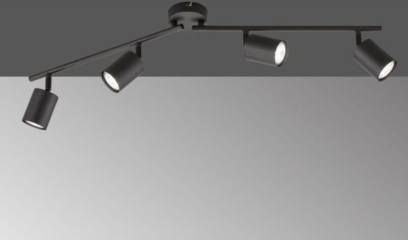 Led Deckenstrahler vano Schwarz 4-flammig, Breite 79cm
