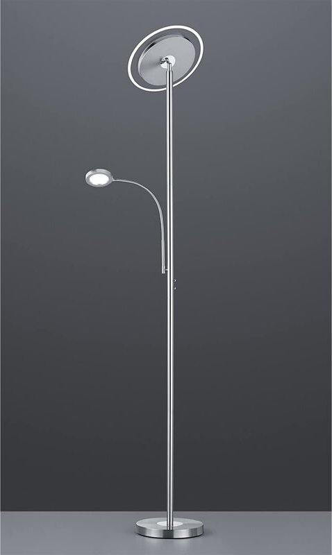 Led Deckenfluter ackbar Silber, dimmbar, on-off Touch - 182cm hoch