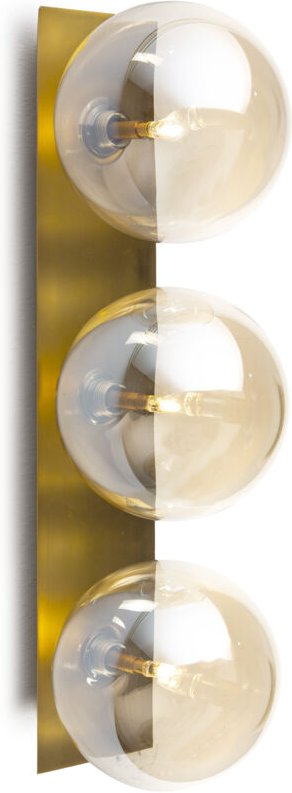 Wandleuchte 15X18X50 Bernsteinfarbenes Glas/goldenes Metall