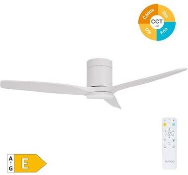 Thumbnail - EDM - Smarter Deckenventilator 'Kasama' mit dimmbarem LED-Licht und Fernbedienung (40W 3CCT 1534lm) weiß
