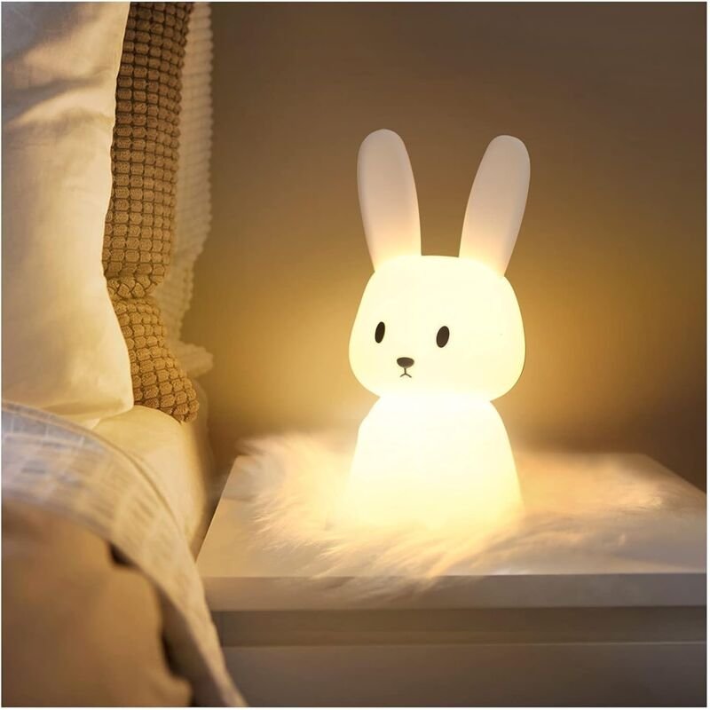 Thumbnail - Memkey - Bebe Bunny Nachtlicht mit 7 Lichtwechseln . USB-Aufladung Timerfunktion Nachttischlampe für Kinderzimmer, Spiel...