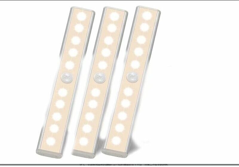 LED-Bewegungsmelder-Licht für den Innenbereich – 3er-Pack 10 LEDs, kabellos, Schrank- und Ankleidezimmerbeleuchtung, bat...