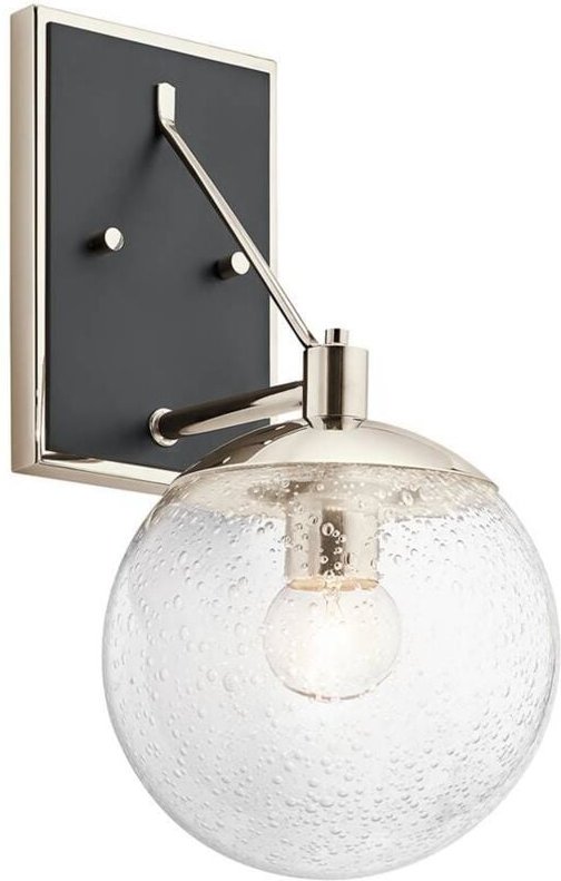 Wandleuchte Wandlampe Flurlampe Schlafzimmerleuchte Stahl Glas h 39,2 cm