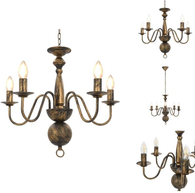 Vidaxl - Kronleuchter - Living Kronleuchter Antik Schwarz 5×E14-Glühbirnen - Schwarz