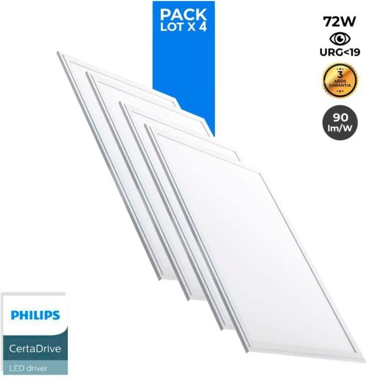 Barcelona Led - 4er-Pack LED-Einbaupanels slim 120x60 cm - philips Treiber - 72W