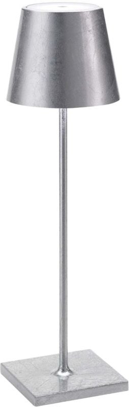 Zafferano Poldina Pro Silver Leaf LED-Tischleuchte, wiederaufladbar und dimmbar, mit einer Akkulaufzeit von bis zu 12 St...