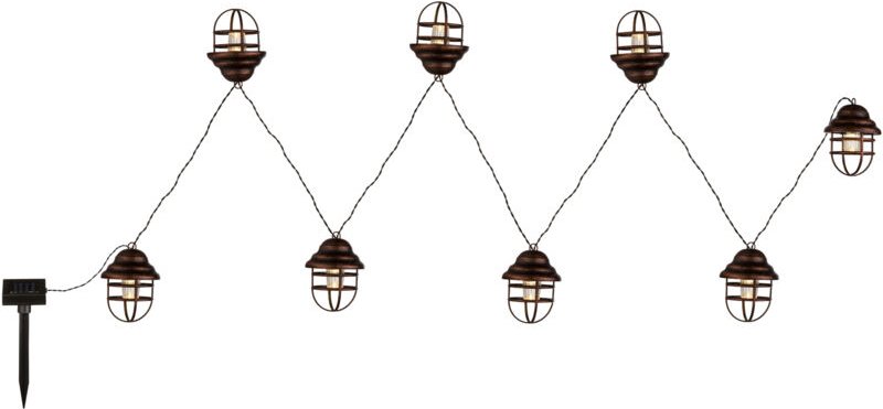 Solarbetriebene led Outdoor Lichterkette mit 8 Laternen, Länge 4,3 Meter