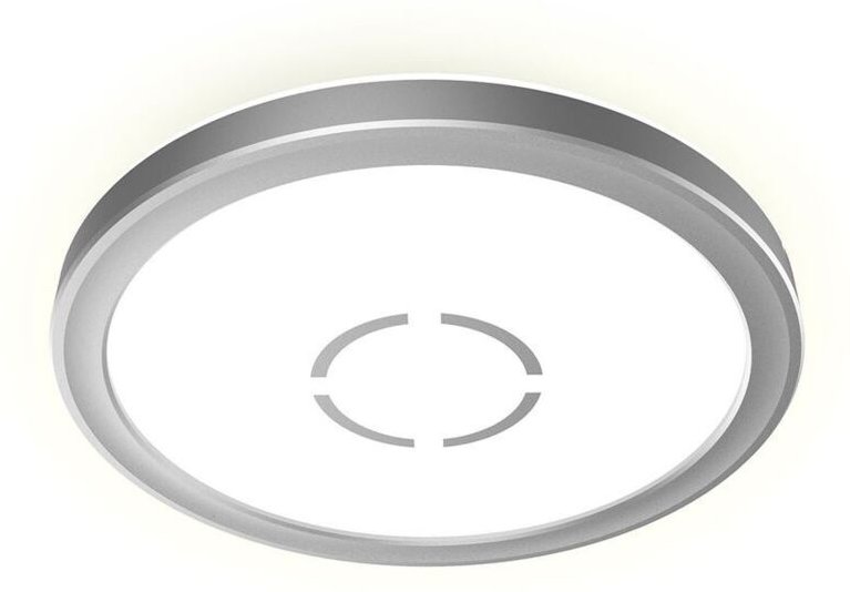 Led Deckenlampe mit Hintergrundbeleuchtung Deckenleuchte silber Wohnzimmerlampe rund Flurlampe flach, 12W 1400lm neutral...
