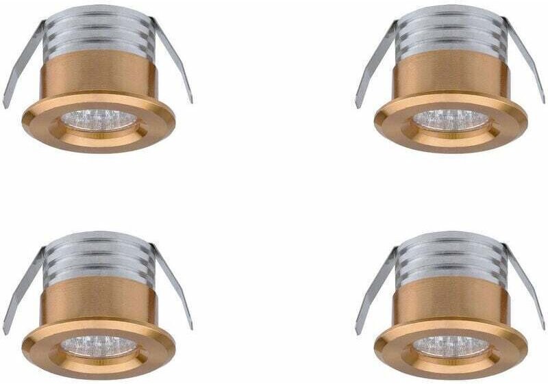 4er Set Mini-Einbaustrahler LED 3W Warmweiß Gold