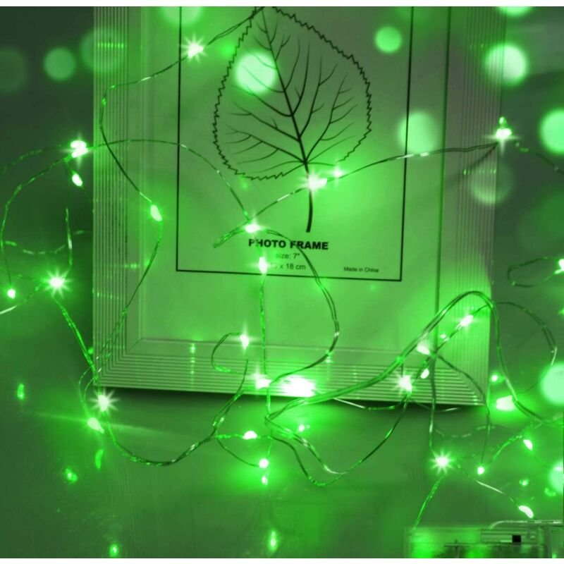 Thumbnail - LED-Lichterkette, 1 m, 10 LED-Mikro-Lichterkette, Weihnachtsdekoration, Cr2032-Knopfbatteriebetrieben, für Party, Garten...