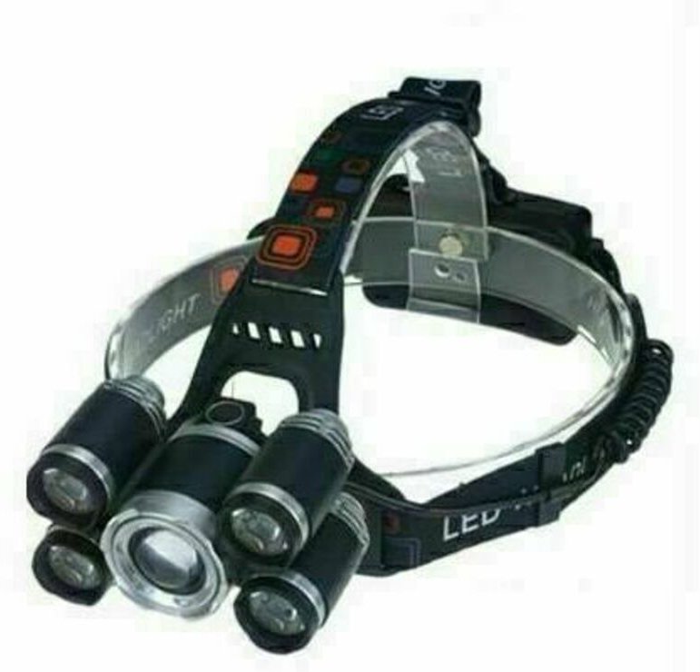 Stirnlampe, 2000 Lumen, 5 LEDs, verstellbar, wasserdicht, USB-wiederaufladbar, für Camping, Joggen und Wandern, Angeln, ...