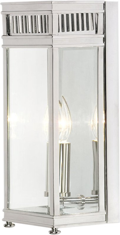 Holborn - 1 Licht Außenwand Kleine Wand Halblaterne Licht Poliert Chrom IP44, E14 - Elstead