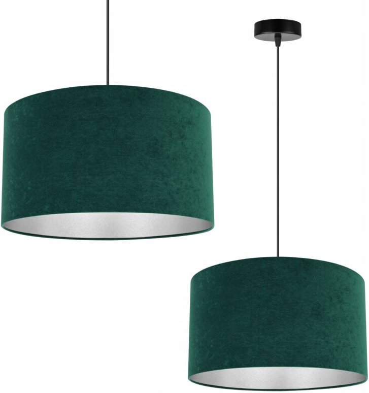 Hängelampe, Deckenleuchter, Chrom, Samtlampenschirm
