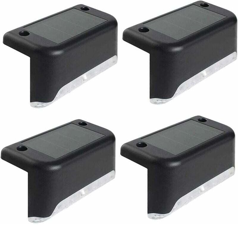 4er-Pack Solar-Terrassenleuchten, wasserdichte LED-Terrassenleuchten, solarbetriebene Außenleuchten für Terrassentreppen...