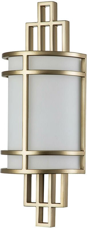 Wandlampe Glas Metall H: 39 cm in Messing Creme Wandleuchte innen