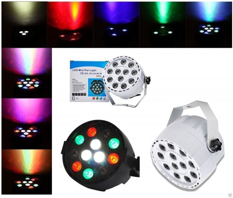 Trade Shop Traesio - Trade Shop - Scheinwerfer-Projektor-Lichteffekt dmx 512 Flat Par Light rgbw 12 led 30W -