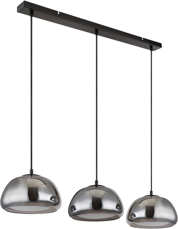 Pendelleuchte Wohnzimmerlampe Hängelampe Deckenleuchte Glas Rauchfarbe 3-Flammig