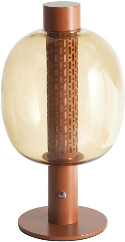 Kabellose Tischlampe Braun Metall Wiederaufladbar Akku Touch Funktion led Dimmer Dimmfunktion usb Kabel Tischleuchte Mod...