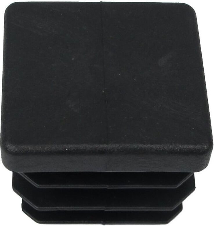 Schwarze Innenvierkanthülse 30x30 mm. Blister 4 Stück.