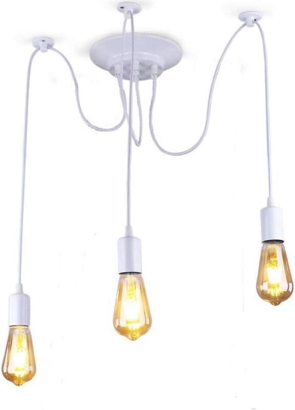 3-Flammige Pendelleuchte Retro Kreativ Spinne-Stil Kronleuchter E27 200cm Höhenverstellbar Hängelampe für Schlafzimmer W...