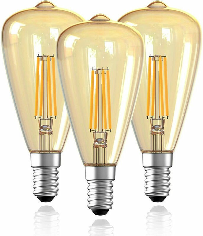 Vintage E14 Glühbirne, Edison LED Glühbirne ST48 E14 Retro Dekorative Edison Glühbirne Antike Vintage Lampe 4W Warmweiße...